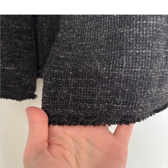 Eileen Fisher Charcoal Gray lightweight open blazer jacket pockets Large - Picture 5 of 8